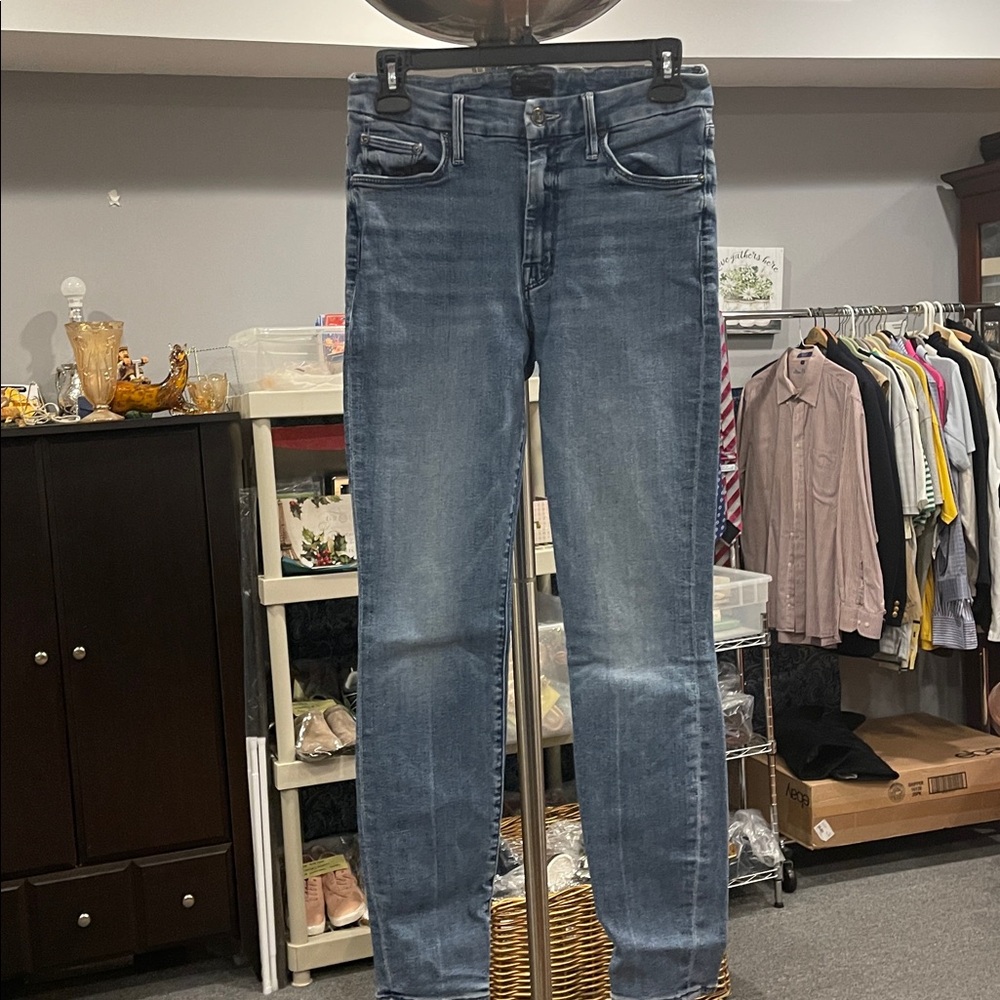 Mother The Loafer Ankle Jeans Size 27 “The Animals” Wash Skinny Medium Wash - Picture 2 of 9